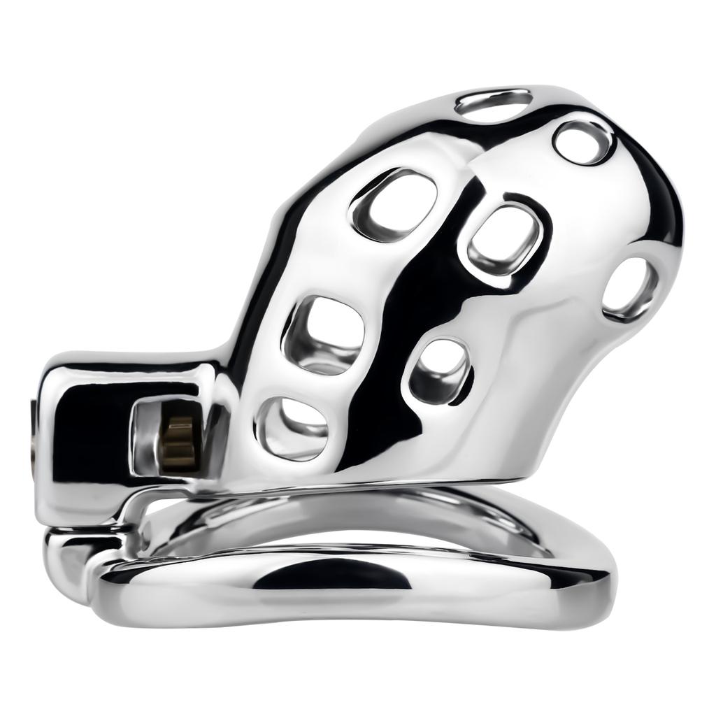 Stainless Steel Mesh Chastity Cage with Belt and Catheter Options, Male BDSM Sex Toy Adult Product Penis Chastity Device for Men