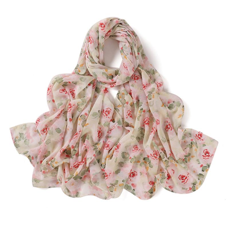 175*70см Шифоновый Хиджаб Новый Цветочный Принт Бабочки Длинный Шарф Шарф-обертывание Мусульманские Женские Хиджабы Шаль