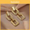 Fashionable Geometric Square Metal Earrings Trendy Design Alloy Plated Jewelry For Women