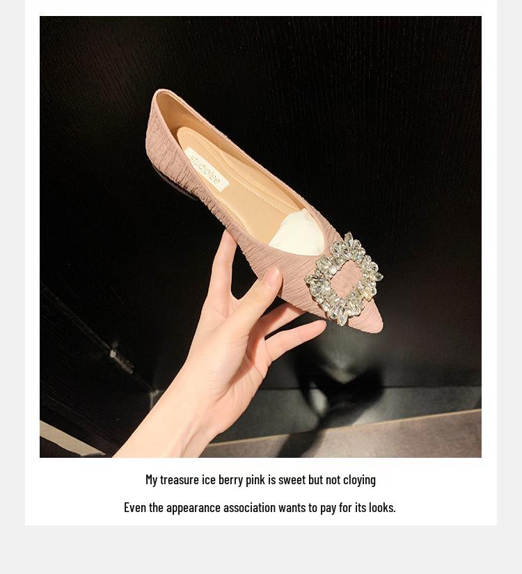 Студия Grape Mom: Весенние французские балетки с острым носком и стразами для женщин