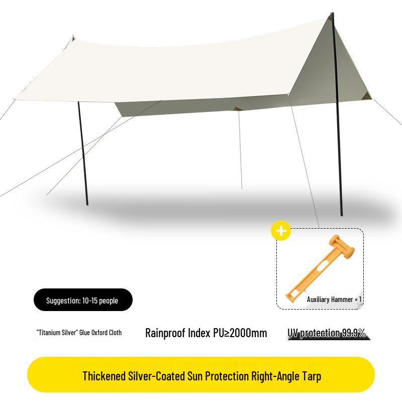 Portable Sunshade Canopy Tent: Large Outdoor Camping Shelter, Rainproof & Windproof Protection