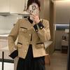 French Style Spring Autumn Short Jacket Women Fashion Loose Fit Casual Outerwear