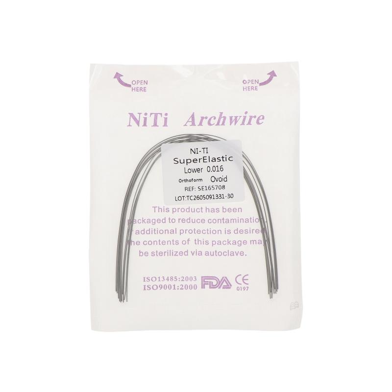 10Pcs Ag Dental Arch Wires Elastic Niti Round Rectangle Archwire Lower/Upper 012/014/016/018/020/16X16/16X22