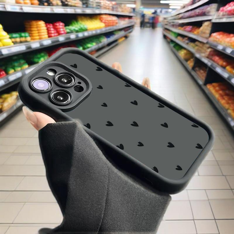 Чехол для телефона для iPhone 16 15 13 14 Pro Max 15 11 12 14 Pro 7 8 Plus XR X XS Max SE Матовый мягкий противоударный чехол с принтом сердец любви
