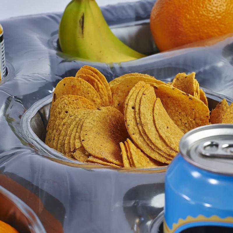 Новый надувной поднос из ПВХ с восемью отверстиями для воды, еды, плавающий поднос, портативный держатель для фруктов и напитков