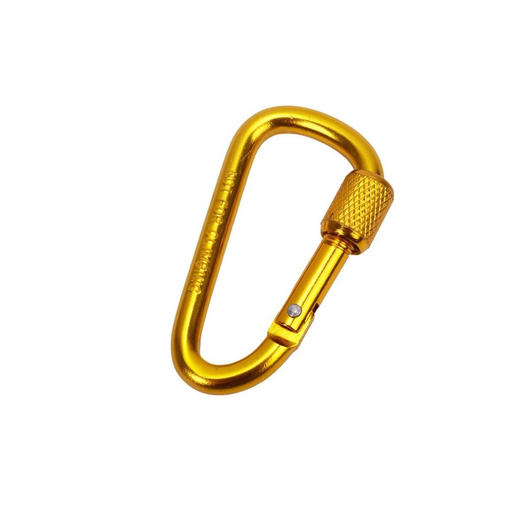 Outdoor Aluminum Alloy D-Shaped Carabiner Quickdraw No. 6 with Locking Keyring Backpack Buckle Wind Rope Clip