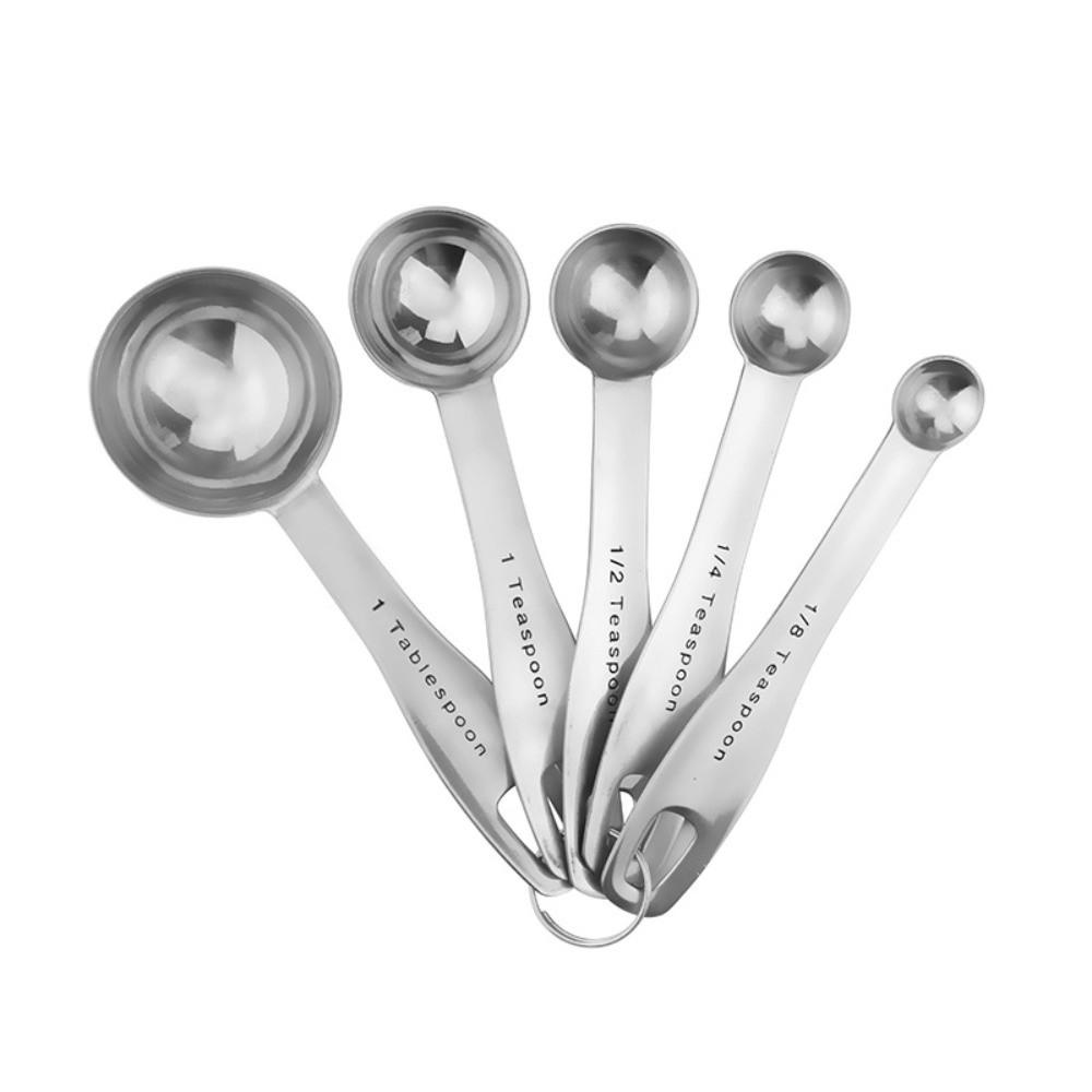 Engraved Mark Measuring Spoons Stainless Steel Baking Measure Scoop Measuring Cups Kitchen Prep