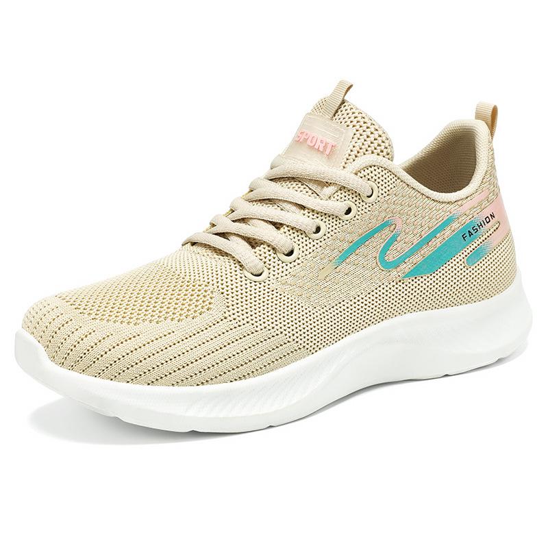 Женские летние кроссовки из сетки, дышащие, одинарные туфли, корейская версия, на шнуровке, с мягкой подошвой, для бега, для мамы, женская обувь