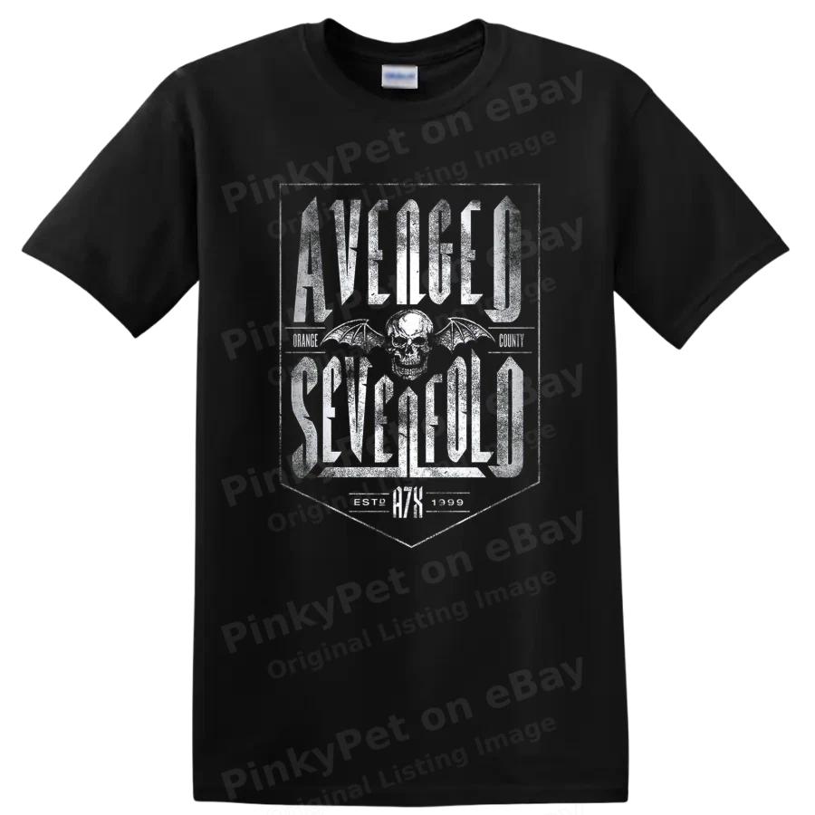 Avenged Sevenfold Rock Metal Music T Shirt Distressed Band Logo Tee