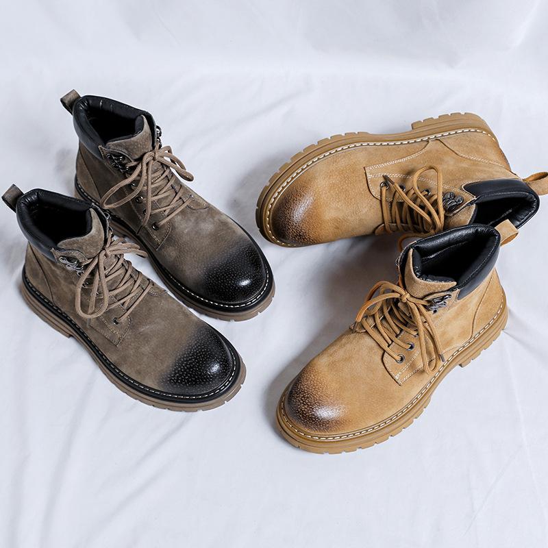 2025 инструменты ботинки Мартин мужские и женские ботинки с высоким берцем кожаные дышащие альпинистские ботинки средней высоты с увеличением роста короткие ботинки 6002-W