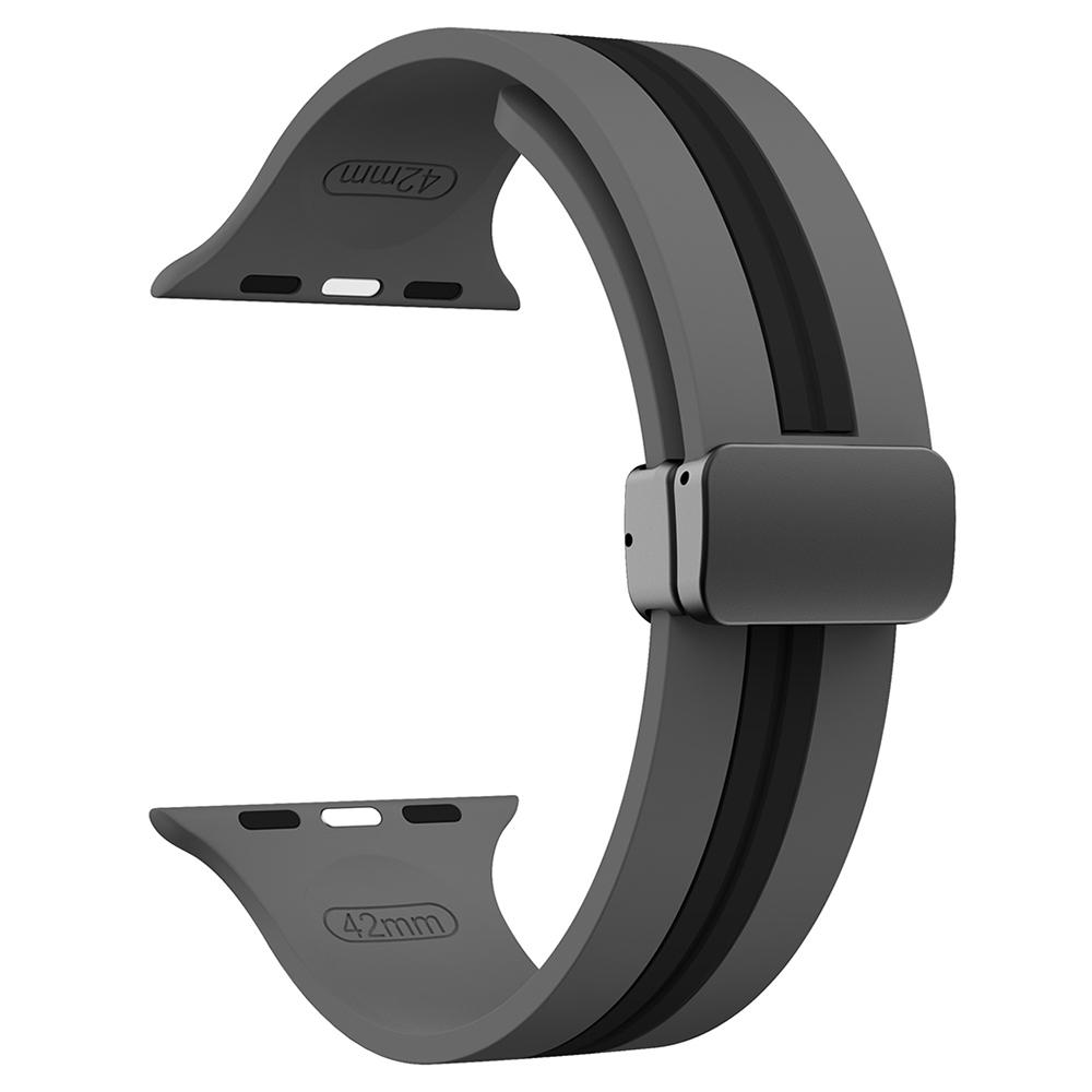 KALEBOL Полосатый магнитный силиконовый ремешок для Apple Watch Series 10 9 8 7 SE 6 5 4 3 2 1 42 мм 41 мм 40 мм 38 мм Ремешок для часов