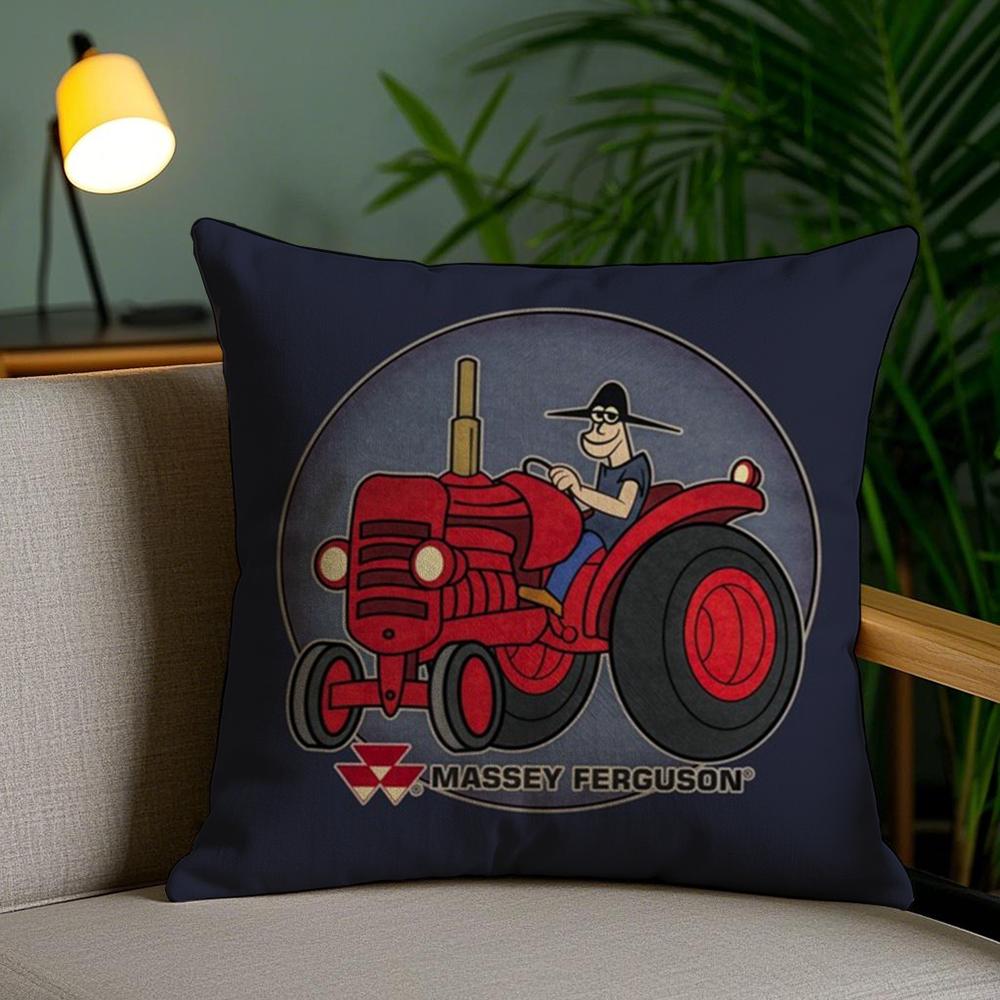 Чехол на подушку M-Massey Ferguson Мягкий короткий плюш Двусторонний принт Декор для дома Машинная стирка Наволочка Подарок