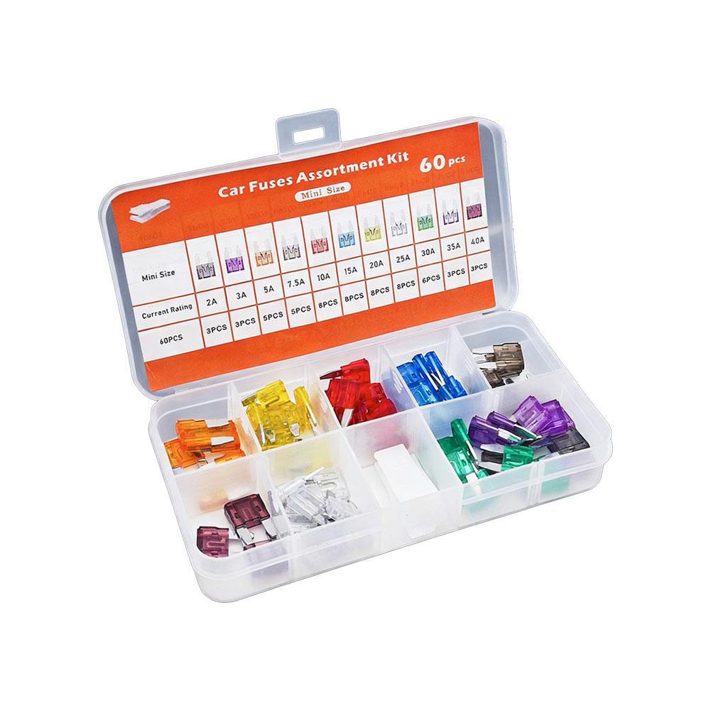 60/100/180Pcs Standard Automotive Fuses - 60 Mini Car Fuse +60 Standard Fuse Automotive +60 Micro Fuse With Box
