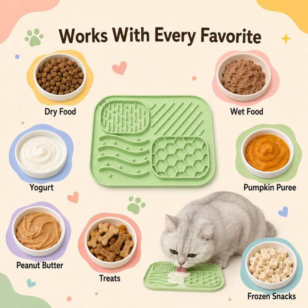 Silicone Dog Lick Mat Anti-Spill Slow Feeder Bowl New Dog Bowl Cat Feeding