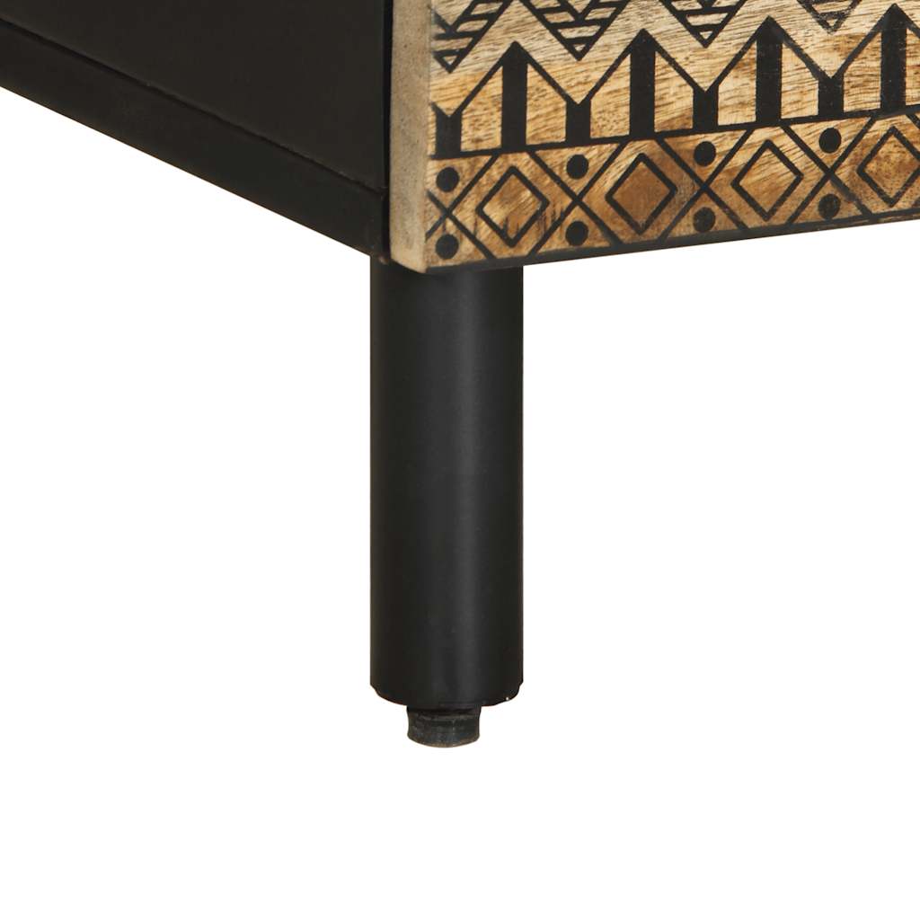 TV Cabinet Black 100 x 33.5 x 46 cm Rough Mango Wood