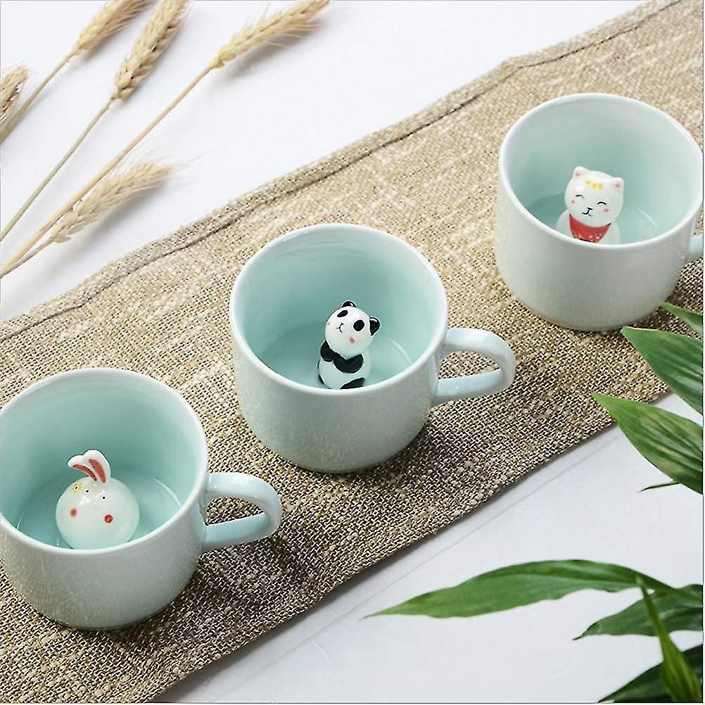 3d Coffee Mug Cute Animal Inside Cup Christmas Birthday Gift For Boys Girls Kids - Party Office Morning Mugs For Tea (3d Fat Rabbit Cup)
