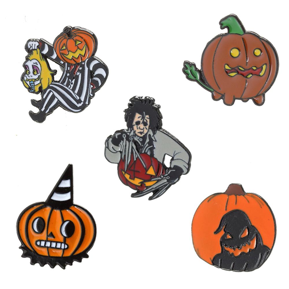 New Halloween Horror Movie Pins for backpacks Lapel Enamel Pins and Brooch for Women Bags Badge Jewelry Accessories Friend Gifts