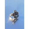 Антикварное посеребренное регулируемое кольцо с моделью черепа викинга