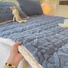 Thick Coral Fleece Mattress Pad Warm Bed Blanket Pads for Winter Solid Color Mattress Protector Cover for Double Beds