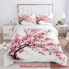 Peach Blossoms Bloom Three-Piece Set, Washed And Polished Quilt Cover, Dormitory Bedding Ins Wind