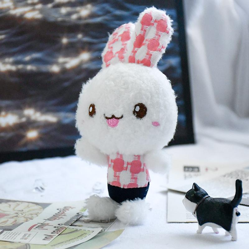 Милый кролик плюшевый брелок для ключей мультяшный кролик в клетку кукла брелок рюкзак кулон ювелирные изделия подарок для девочки