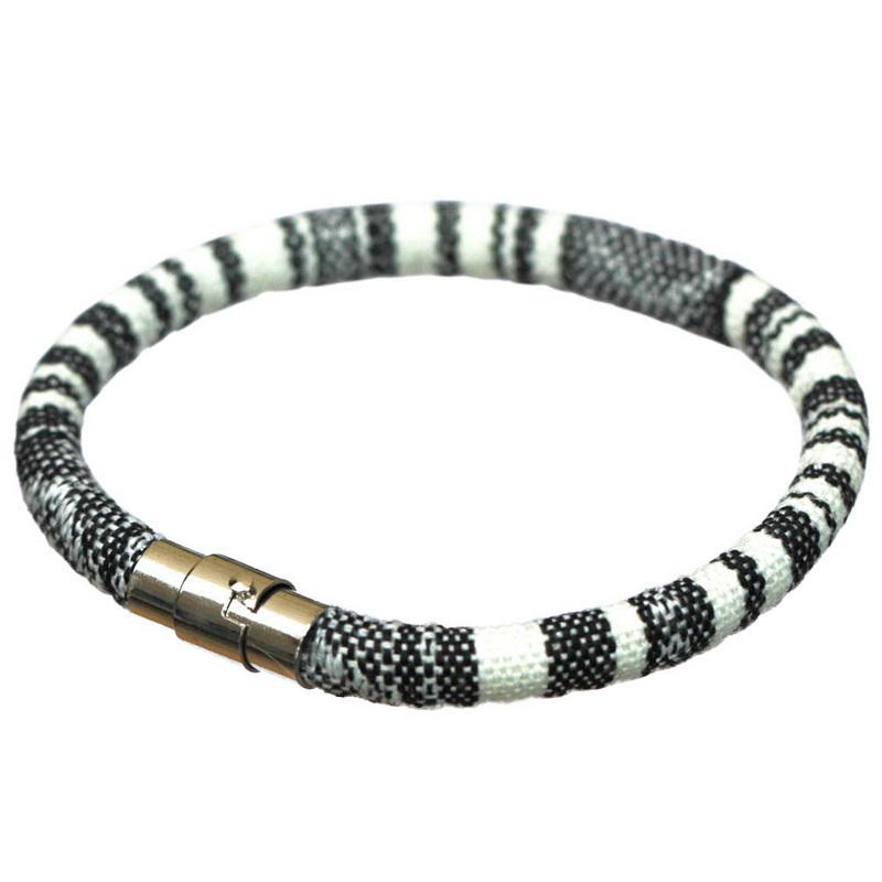 Браслет из нержавеющей стали с магнитной пряжкой, унисекс, в стиле бохо, плетеный хлопковый браслет-манжета ручной работы для мужчин и женщин, браслет на щиколотке для серфера, браслет, браслет