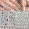 Nail Art Sticker, Symphony Fairy Aurora Shell Light Butterfly Wing Rose Butterfly Back Glue Nail Sticker