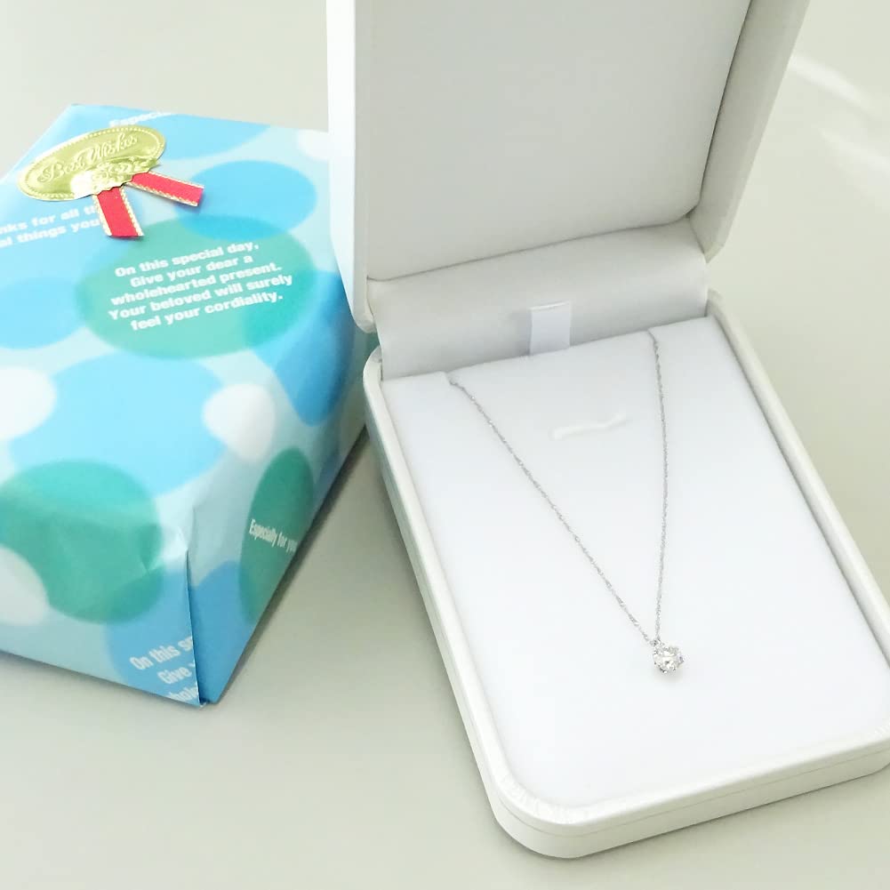 Коробка для вас и бриллиантовое ожерелье из платины высокого класса с подвеской SI класса хорошей огранки, бесцветный прозрачный, сертификат подлинности в комплекте [Jewelry Me]