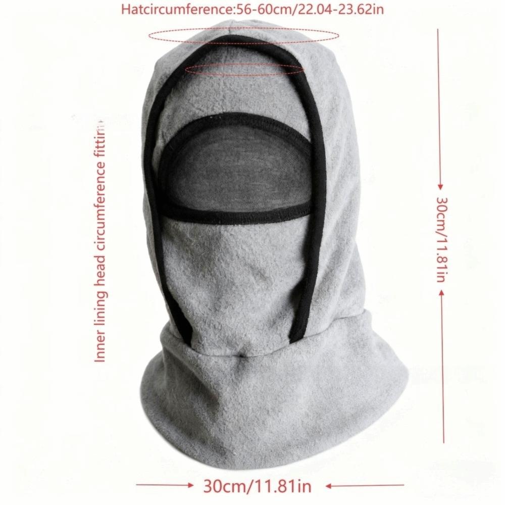 Double Layer Balaclava Cycling Cap Neck Protection Fleece Ski Windproof Cap Windproof Cold-proof Ear Protection Hat Winter