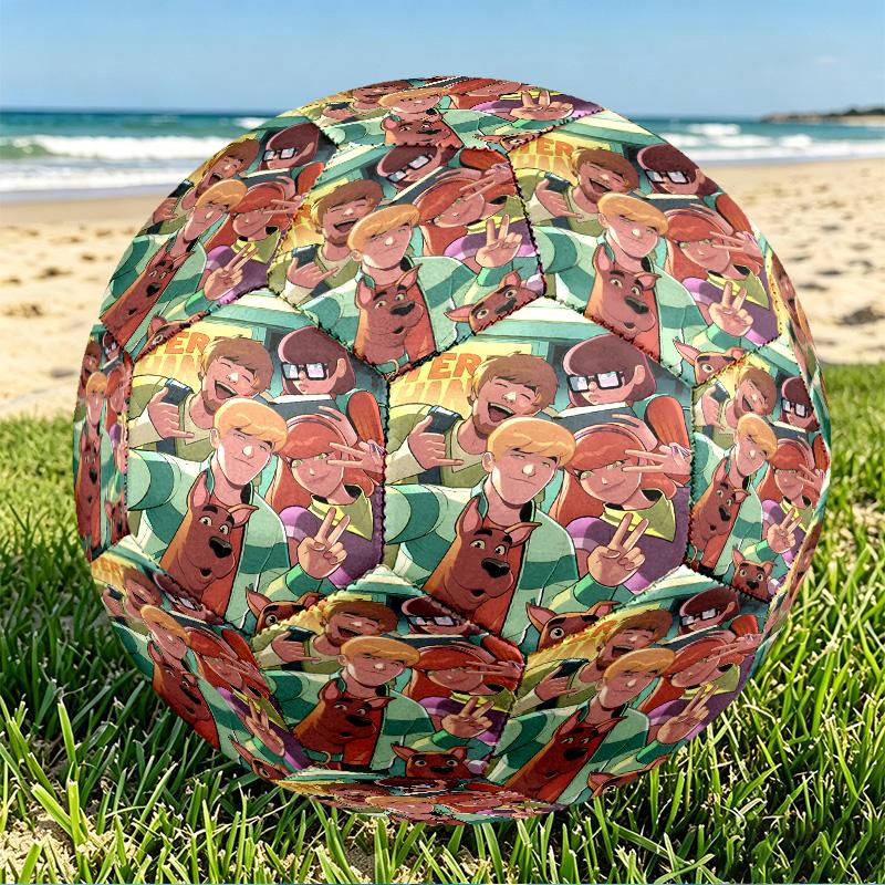 Scooby Print Size 5 Soccer Ball, PU Wear Resistant Football for Match Training and Daily Practice, Birthday Gift for Soccer Fans