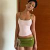 Resort-Style Beach Fashion, Contrasting Colors, Sexy Hottie Suspender Skirt Suit, Women's Lace-Up Sweet and Spicy Two-Piece Set
