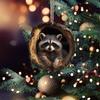 Acrylic Raccoon Tree Pendant Christmas Tree Animal Pattern 2D Acrylic Ornament Living Room Bedroom Garden Seasonal Decoration