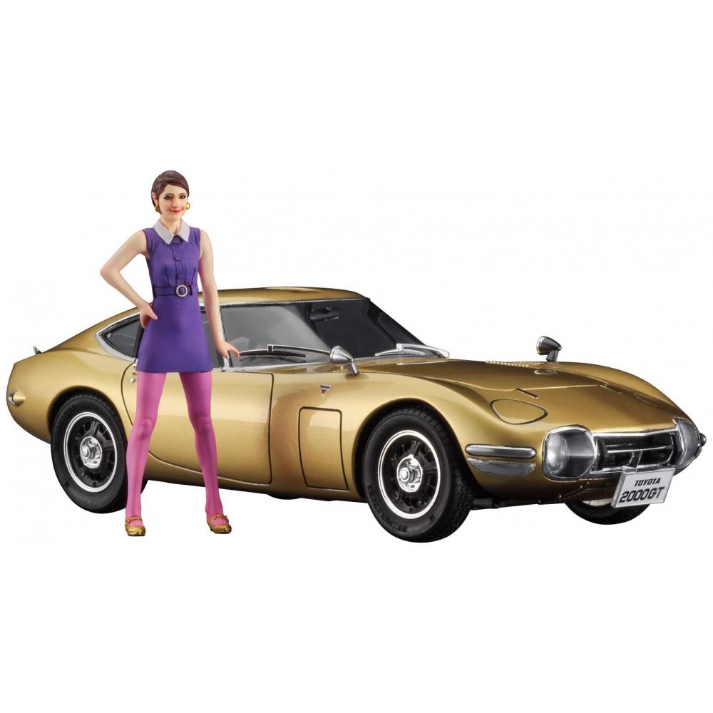 Hasegawa 124 Toyota 2000GT Золотой Фигурка Девушки 60-х (Смола) Пластиковая модель SP533