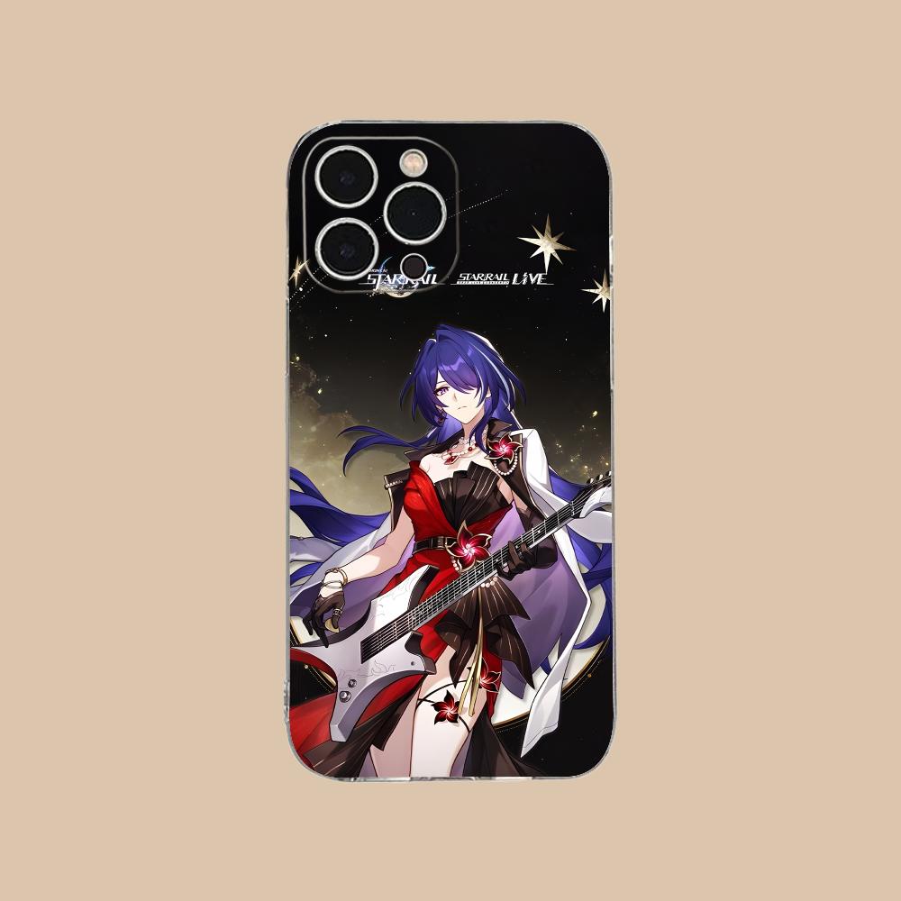 Прозрачный чехол HSR Acheron из ТПУ для iPhone 17 16 15 14 13 12 11 X XR XS Air Pro Max Plus Mini Цветной чехол