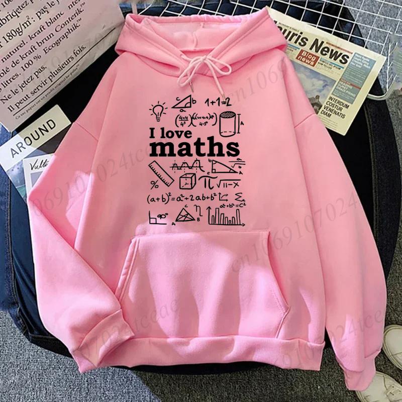 Новая Мужская Худи Matematicas с Капюшоном Свободная Толстовка с Графическим Принтом I Love Math для Учителя Математики Студента Уличная Одежда Подарок