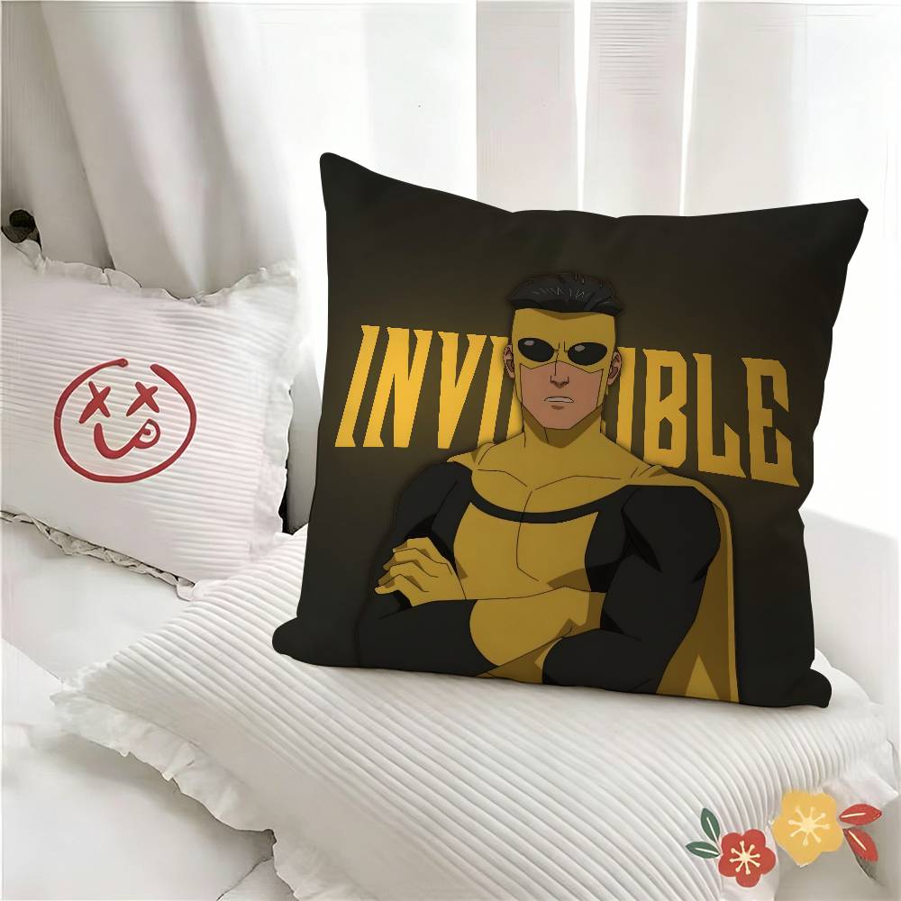 pc Popular Animation Superhero IInvincible Pillow Case Fashion Square Pillowcase Bedroom Sofa Room Ins Decoration Leisure