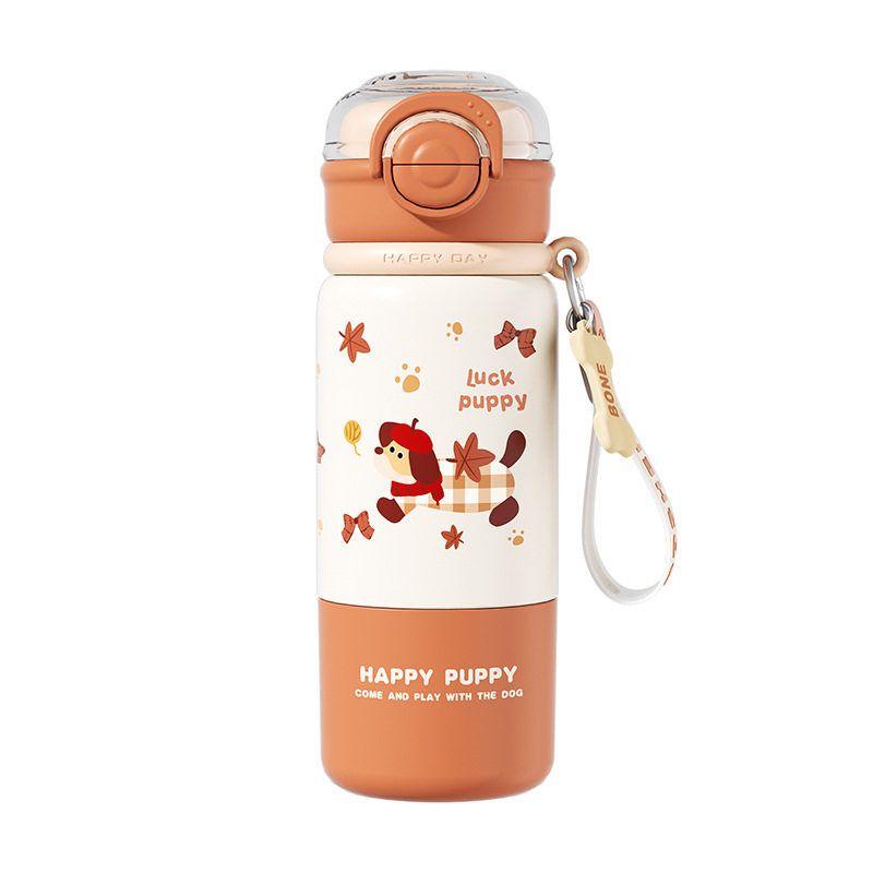 Cup with a Stylish Design for Children, 316 Stainless Steel, New Model for Girls, Trendy Student Water Bottle with Straw, Portable Cup for School