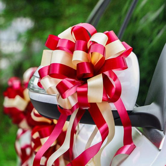 10Pcs Pull Bow Ribbon Romantic Car Pull Bows Hand-pulled Ribbon for Gift Packing Weddings Parties Decoration
