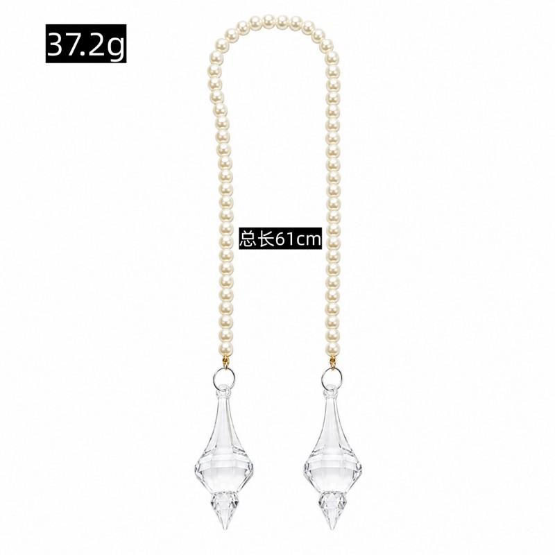 Vintage Pearl Crystal Hanging Ornament Christmas Tree Decor Holiday Party Decoration Lightweight Luxury Style