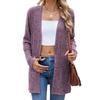 Autumn Winter Knitted Cardigans for Women Casual Coats Fashion Long Sleeve Loose Pit Stripe Brushed Base Knitted Sweaters