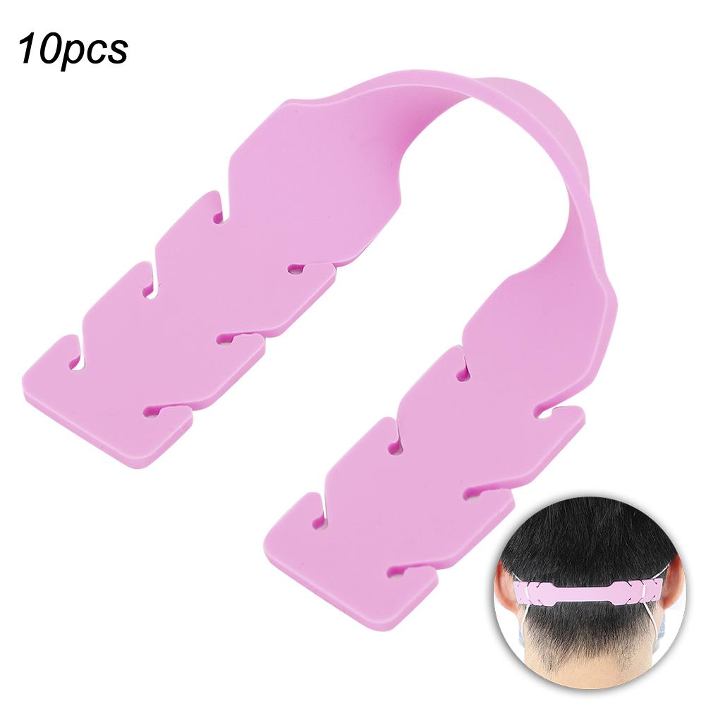 10PCS Silicone Ear Protection Sheet Ear Protector Silicone Strip 3 Section AdjustablePink