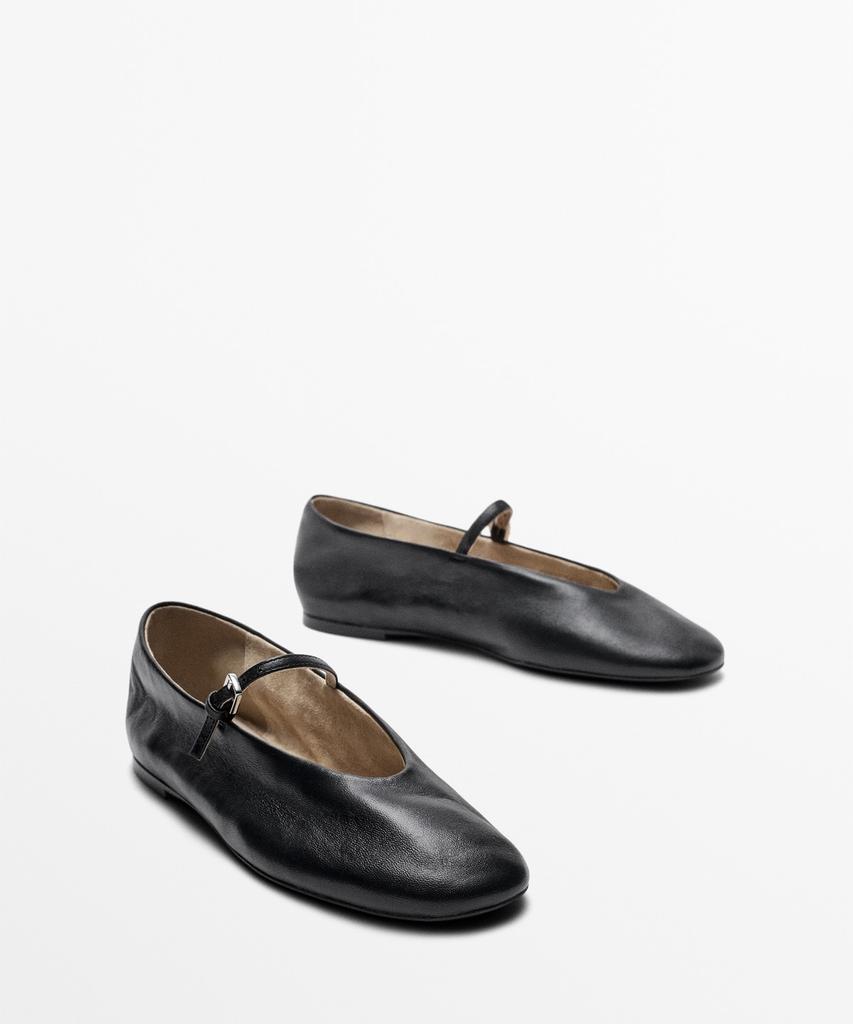 Мягкие кожаные балетки Massimo Dutti