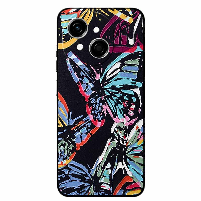 3D Cartoon Emboss Case For Tecno Spark Go 1S Relief Embossed Retro Silicone Back Covers For Spark Go 1S Black Funda Anime Bumper