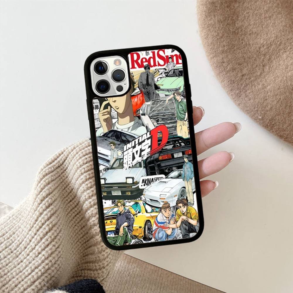 Аниме про гонки I-Initial D Для IPhone 17 16 15 14 13 12 11 Pro Max Plus Mini ПК+ТПУ Задняя крышка телефона