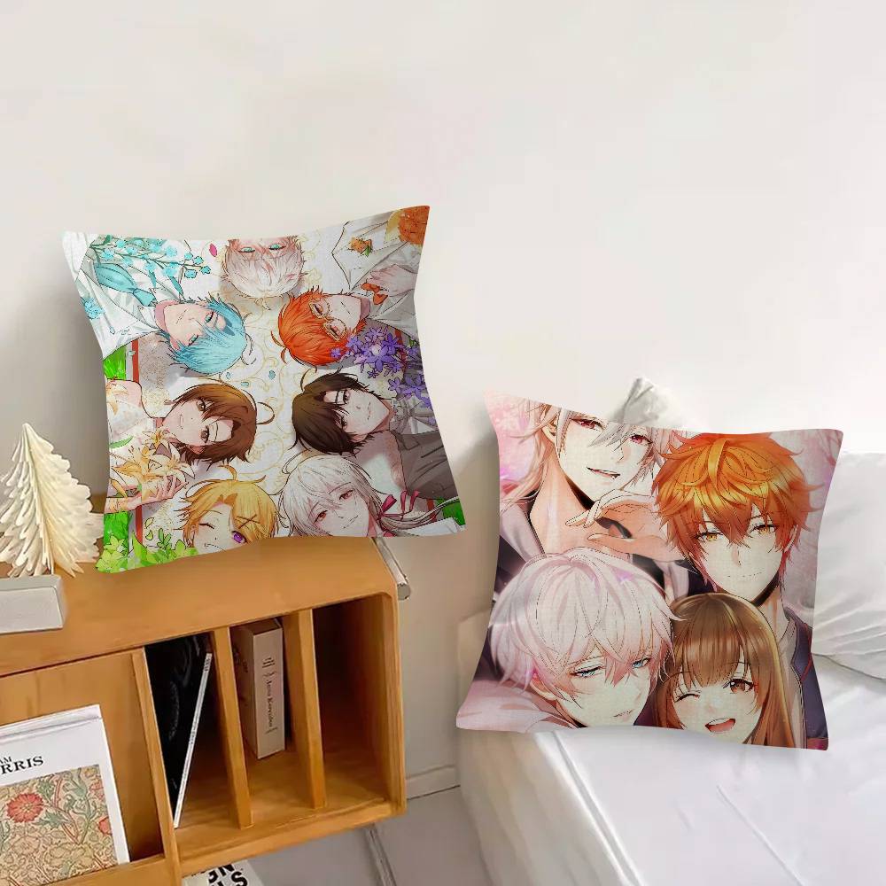 Аниме Игра Mystic Messenger   Дизайн с кленовыми листьями Наволочка Счастливый Осенний Урожай декор Праздничный Декорати Наволочка