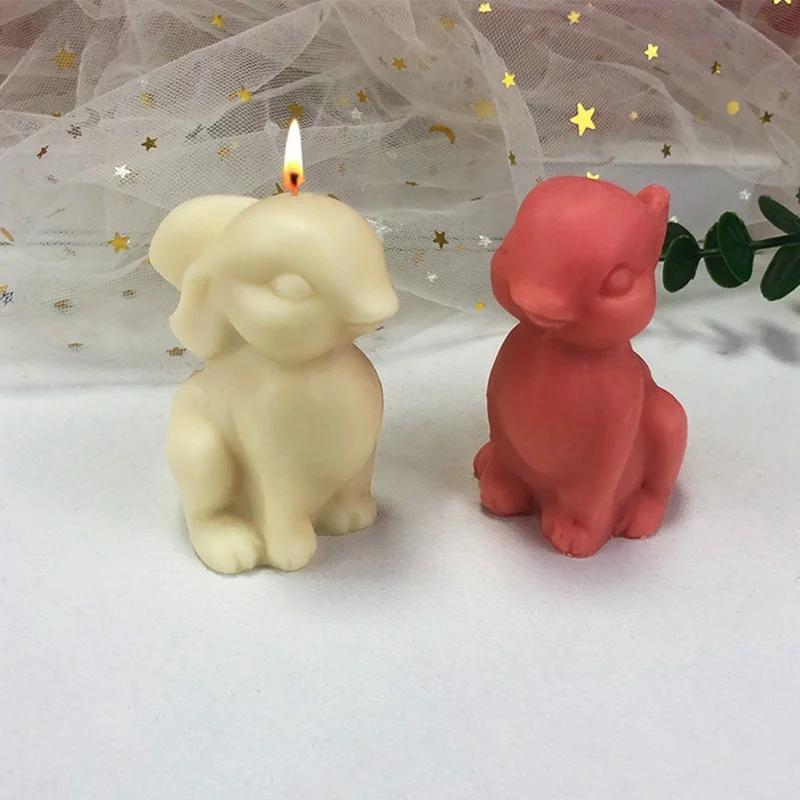 Сидящий кролик 3D кролик форма для выпечки торта DIY ароматизированная свеча сидящий кролик силиконовая форма инструмент для украшения торта изготовление свечей