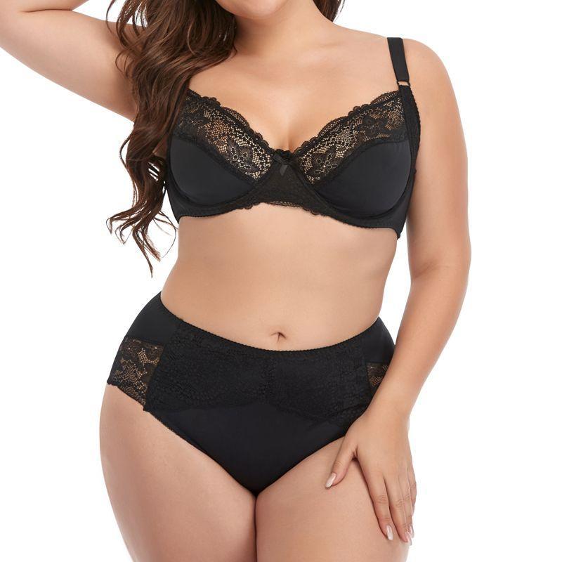 Кружевное нижнее белье с цветочным принтом для женщин, комплект с бюстгальтером больших размеров, чашка D, XL, 2XL, 3XL, 4XL, 5XL, 6XL, бюстгальтеры с полной чашкой и ультратонкие трусы