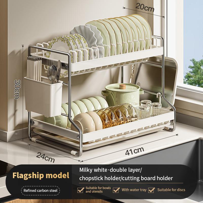 Подставка для сушки посуды, мисок, органайзер для кухни с корзиной для слива, кухонная сушилка для посуды, хранение столовых приборов с подставкой для слива