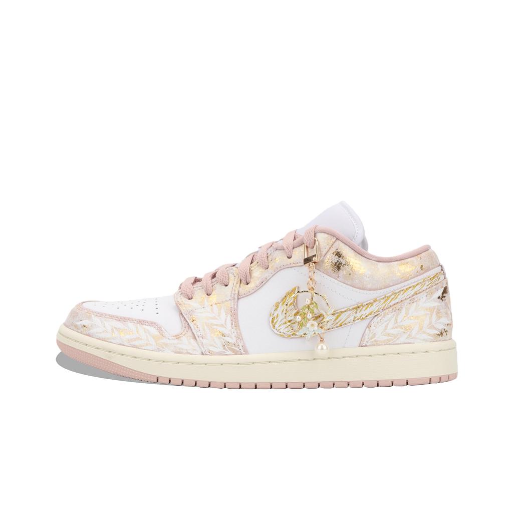 Jordan Air Jordan 1 Винтажные Баскетбольные Кроссовки Женские Низкие Розовый/Белый/Золотой DC0774-606(Team724-)