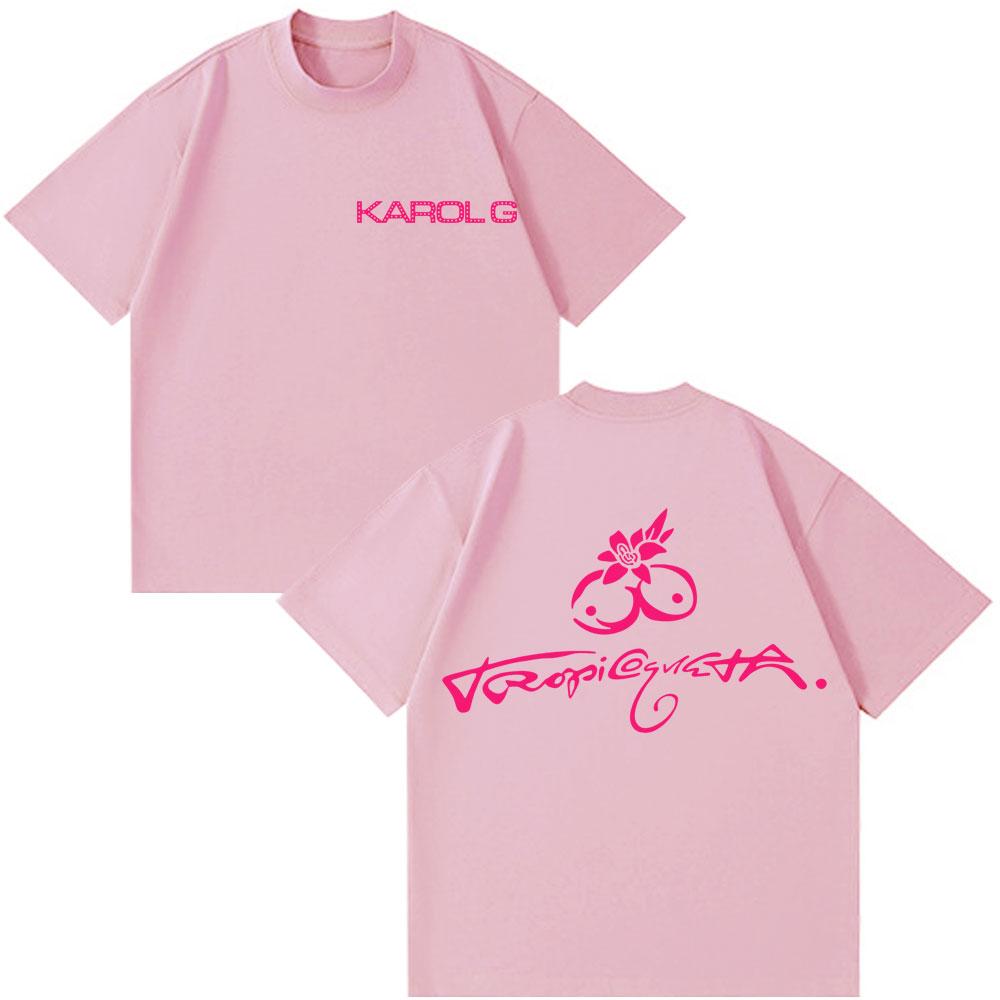Karol G Tropicoqueta New Album 2025 T Shirt Fashion Aesthetic T Shirts Oversized Soft Cotton O-neck T-Shirt Streetwear